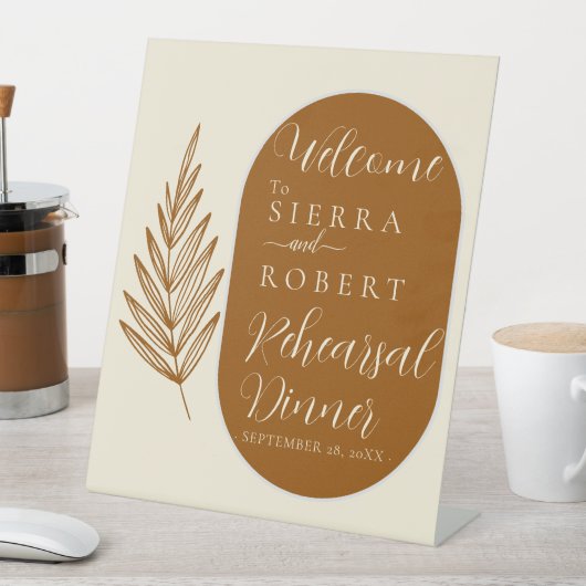 Minimal Burnt Orange Probe Dinner Willkommen Sockelschild (In Situ)