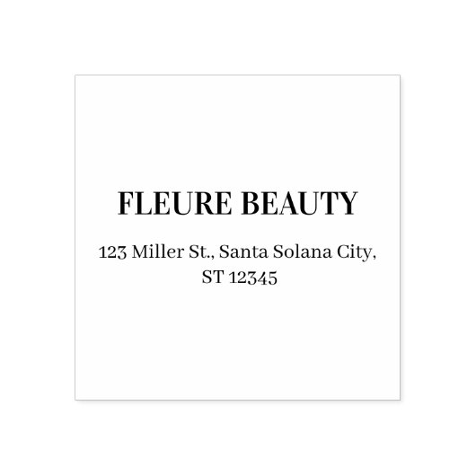 Minimal Business Address Stamp with Company Name Gummistempel (Prägung)