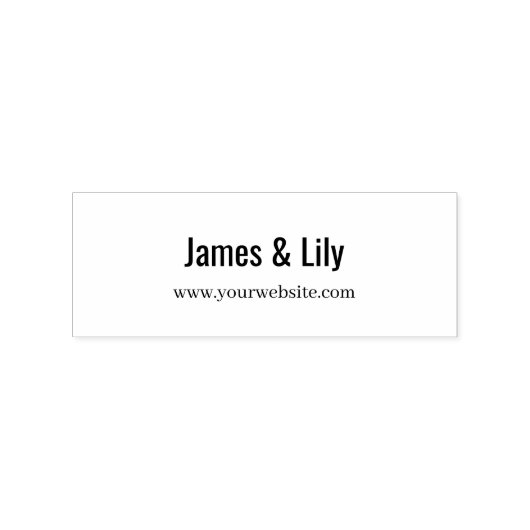 Minimal Business Address Stamp with Name & Website Gummistempel (Prägung)