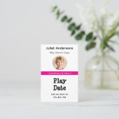 Minimal Business Kid's Playdate Card Visitenkarte (Stehend Vorderseite)