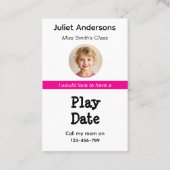 Minimal Business Kid's Playdate Card Visitenkarte (Vorderseite)