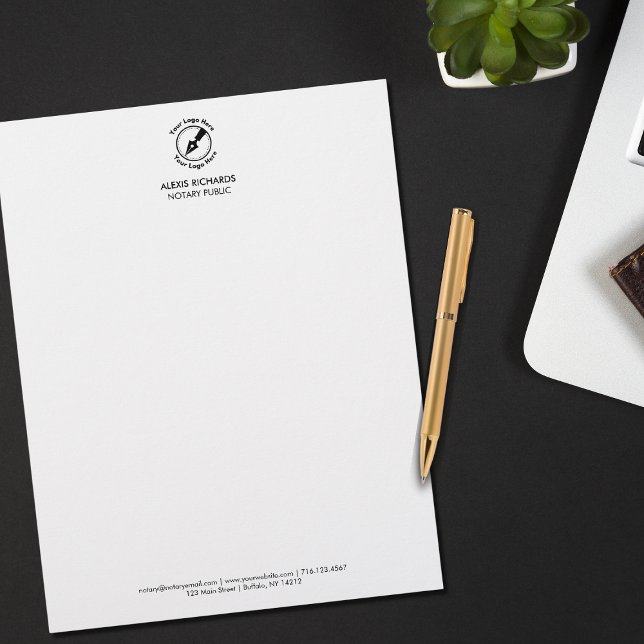 Minimal Business Logo Notary Public Modern Briefbogen (Von Creator hochgeladen)