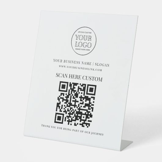 Minimal Business Logo Scan QR CODE Sockelschild (Vorderseite)