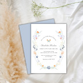 Minimal Butterfly Wildblume Wreath Baby Dusche Einladung
