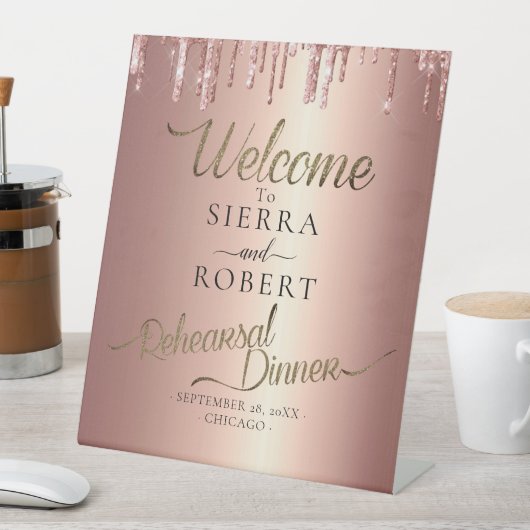 Minimal Calligrafy Probe Dinner Willkommen Sockelschild (In Situ)