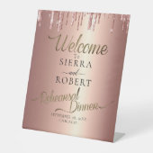 Minimal Calligrafy Probe Dinner Willkommen Sockelschild (Vorderseite)