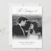 Minimal Calligrafy Script Overlay Foto Hochzeit Einladung (Vorderseite)