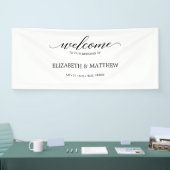 Minimal Calligrafy Script Wedding Willkommen Banner (Messe)