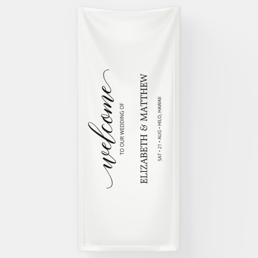 Minimal Calligrafy Script Wedding Willkommen Banner (Vertikal)