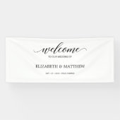 Minimal Calligrafy Script Wedding Willkommen Banner (Horizontal)