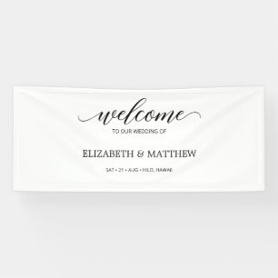 Minimal Calligrafy Script Wedding Willkommen Banner