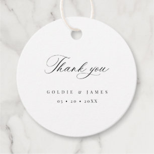 Minimal Calligrafy Wedding Danke Ihnen für Tags Geschenkanhänger