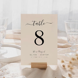 Minimal Calligraphy Boho Color Wedding Tischnummer