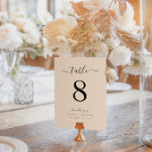Minimal Calligraphy Boho Color Wedding Tischnummer