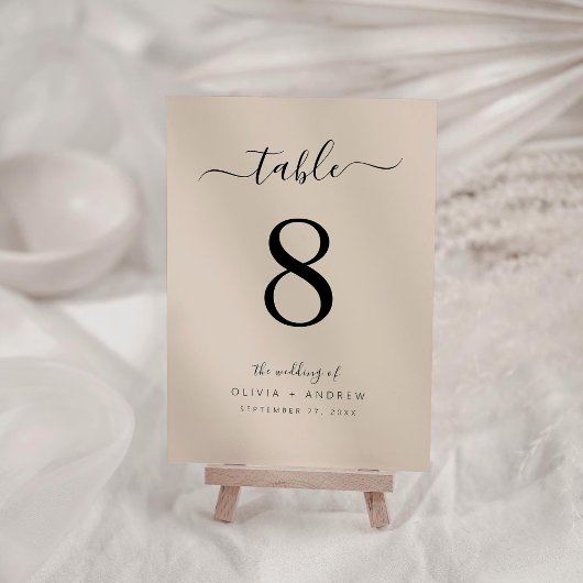 Minimal Calligraphy Boho Color Wedding Tischnummer