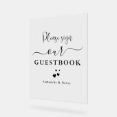 Minimal Calligraphy Custom Wedding Gästebuch Acrylschild (Winkel)