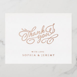 Minimal Calligraphy Elegant Script Vielen Dank Folie Einladungspostkarte
