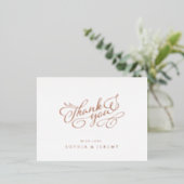 Minimal Calligraphy Elegant Script Vielen Dank Folie Einladungspostkarte (Stehend vorne)