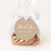 Minimal Calligraphy Taupe einfache Hochzeit Vielen Geschenkanhänger