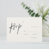 Minimal Calligraphy Typo Wedding  RSVP Karte (Stehend Vorderseite)
