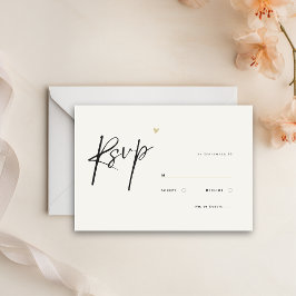 Minimal Calligraphy Typo Wedding RSVP Karte