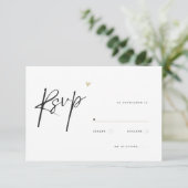 Minimal Calligraphy Typo Wedding  RSVP Karte (Stehend Vorderseite)