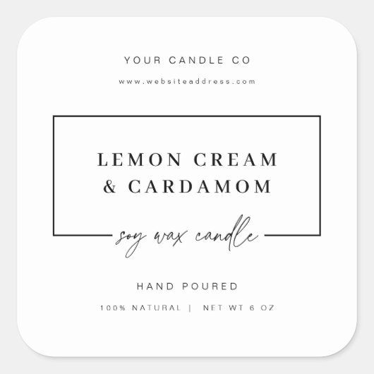 Minimal Candle Sticker Business Product Jar Label (Vorderseite)