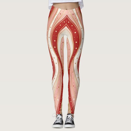 Minimal Candy Flow Leggings – Modern Holiday Wave  (Vorderseite)