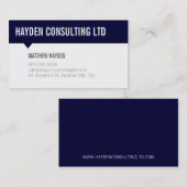 MINIMAL CARD einfach moderne, fett und blau graue  Visitenkarte (Vorne/Hinten)