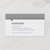 MINIMAL CARD schlicht, modern, fett silbergrau Visitenkarte (Rückseite)