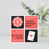 Minimal Casino 40. Geburtstag Party laden ein (Stehend Vorderseite)