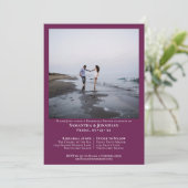 Minimal Cassis Foto Hochzeit Probe Abendessen Einladung (Stehend Vorderseite)