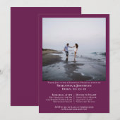 Minimal Cassis Foto Hochzeit Probe Abendessen Einladung (Vorne/Hinten)