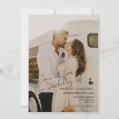 Minimal Casual Wedding Photo | Modern Script Einladung (Vorderseite)