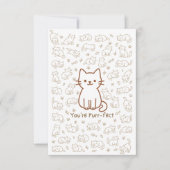 Minimal Cat Doodle Card | Line Drawing Dankeskarte (Vorderseite)
