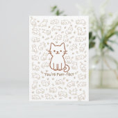 Minimal Cat Doodle Card | Line Drawing Dankeskarte (Stehend Vorderseite)