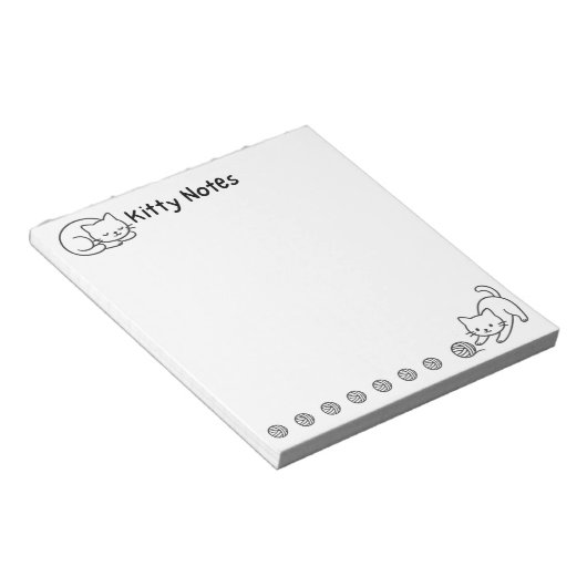 Minimal Cat Doodle Notepad Notizblock (angewinkelt)