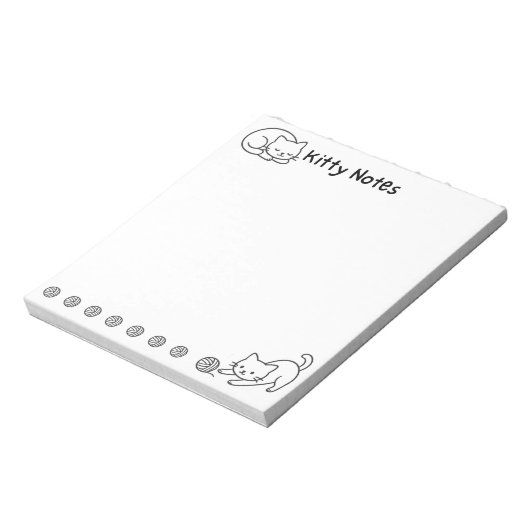 Minimal Cat Doodle Notepad Notizblock (Rotiert)