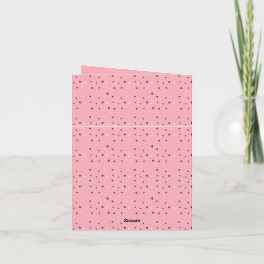 Minimal Cat Faces Pattern on Pink – Cute Pastel  Einladung (Rückseite)
