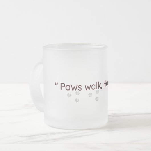 Minimal Cat Paw Lovers Frosted Mug Mattglastasse (Vorderseite Links)