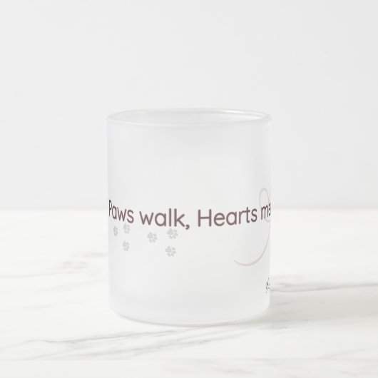 Minimal Cat Paw Lovers Frosted Mug Mattglastasse (Mittel)