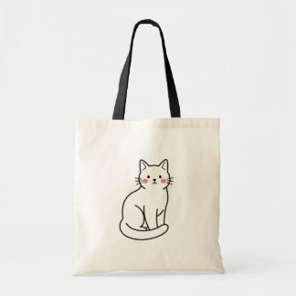 Minimal Cat Tote Bag – Cute Simple Kitty Design Tragetasche
