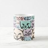 Minimal Cats Line Art Collage Kaffeetasse (Mittel)