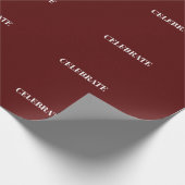 Minimal CELEBRATE | Deep Red Holiday Geschenkpapier (Ecke)