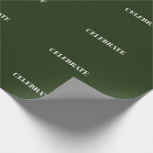 Minimal CELEBRATE | Forest Green Holiday Geschenkpapier (Ecke)