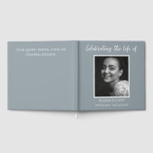 Minimal Celebration of Life Photo Custom Funeral Gästebuch (Voll)