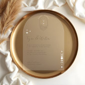 Minimal Celestial Boho Moon & Stars Arch Wedding Acryleinladungen