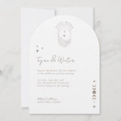 Minimal Celestial Holistic Boho Moon & Stars Arch Einladung (Vorderseite)