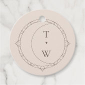 Minimal Celestial Moon & Stars Wedding Monogram Geschenkanhänger (Vorderseite)