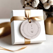 Minimal Celestial Moon & Stars Wedding Monogram Geschenkanhänger